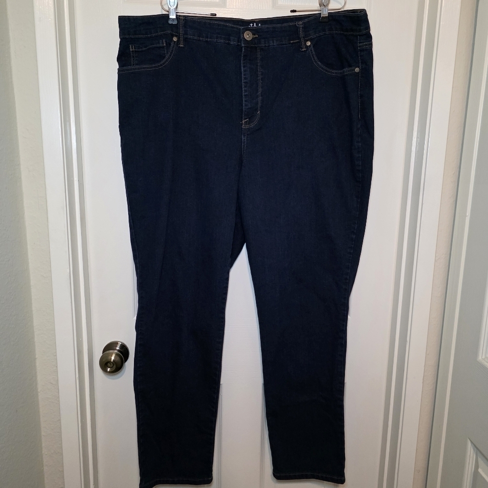 Style & Co Straight Leg Jeans Women's Dark Wash Denim Plus Size 22W